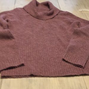 Pink heather cowl neck sweater